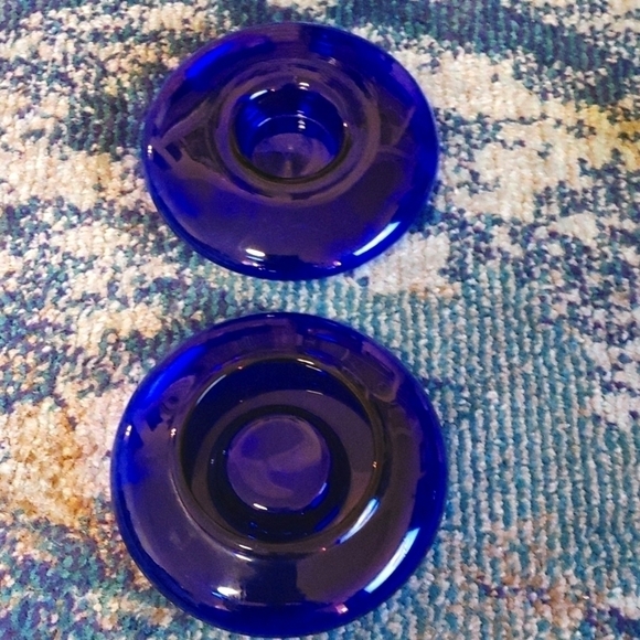 Vintage Votive Holders in a beautiful blue glass. - Picture 6 of 8